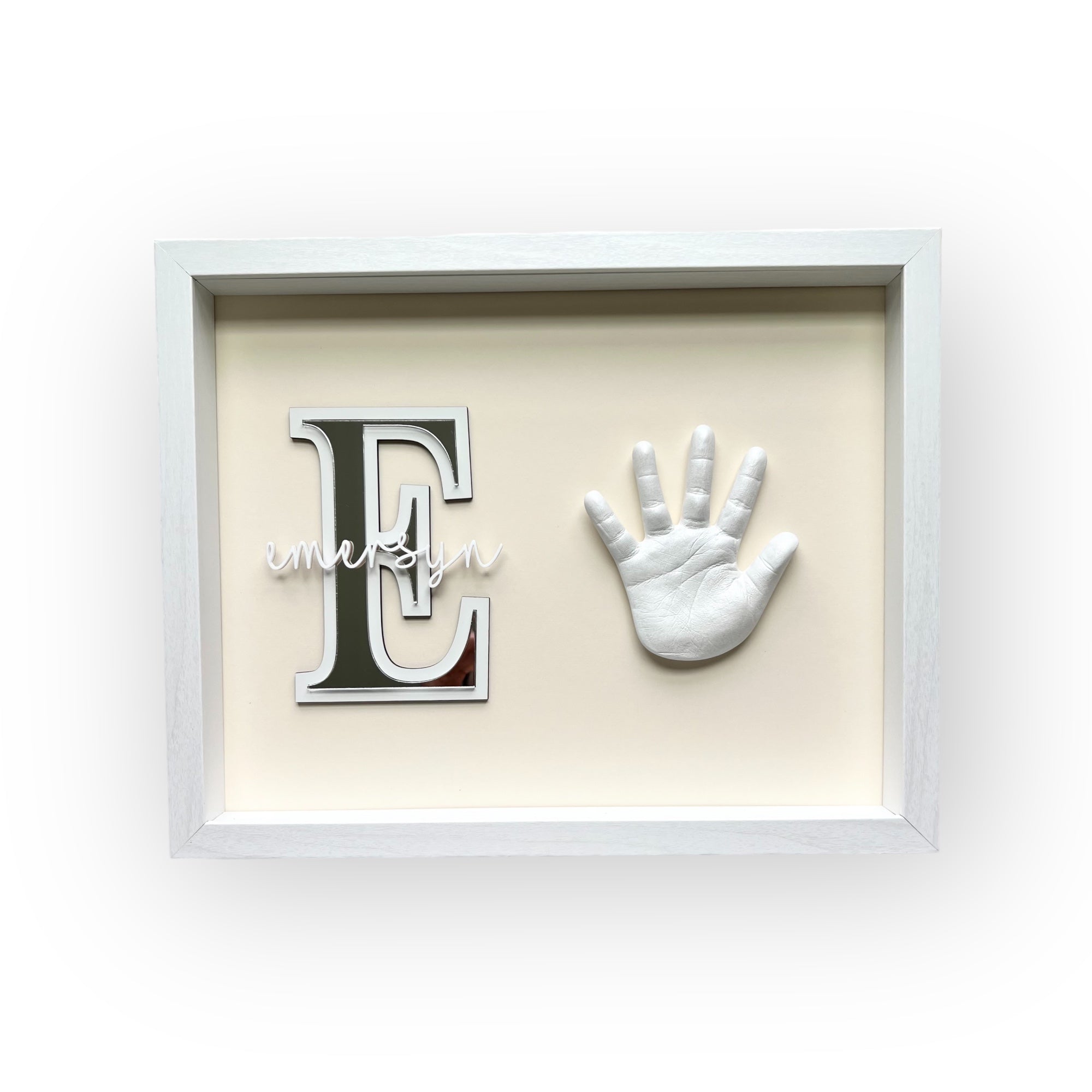 Framed casting kit with the name for baby 0-12 months